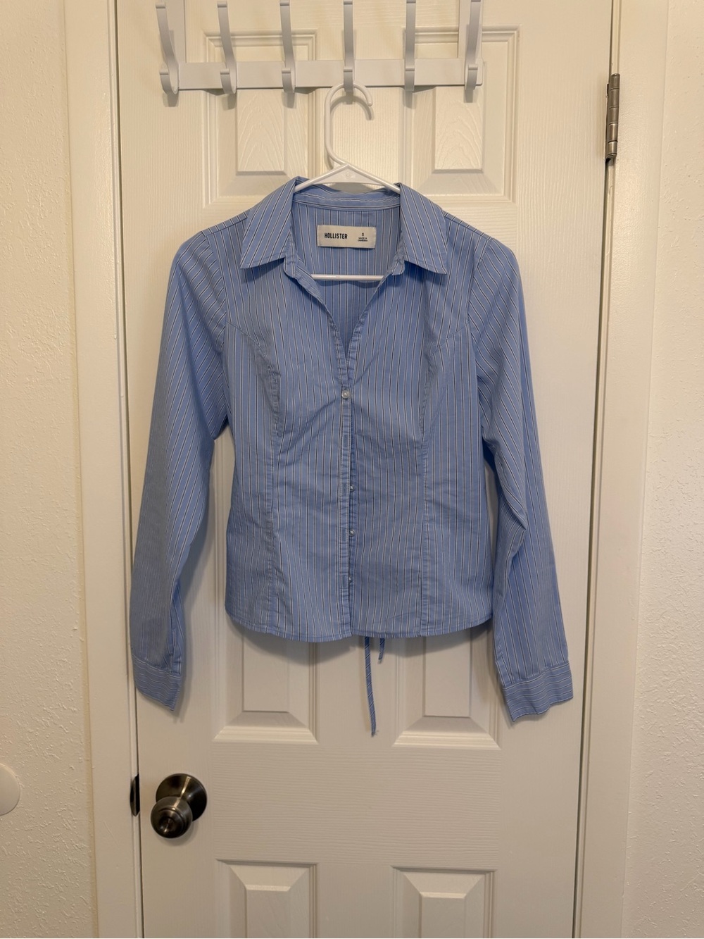 Hollister Light Blue Pinstripe Button-Up Shirt